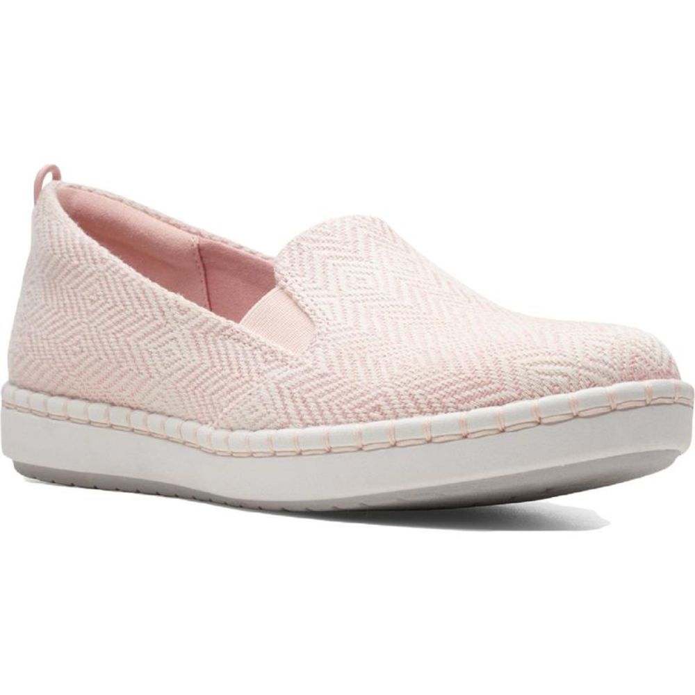 Cloudsteppers by Clarks Womens Step Glow Slip Pink Woven Flats Shoes NWOB